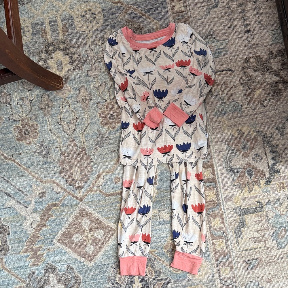 Little Sleepies Floral Kids Pajamas - Pink, Red, Blue